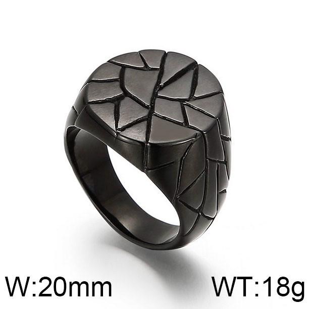 Geometrischer runder Titanstahlring mit graviertem Logo - Polierter Edelstahl für Männer & Frauen, Kalter Stil
