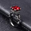 Gothic Skull Crystal Ring Black for Men Women Elegant Jewelry Gift for Wedding