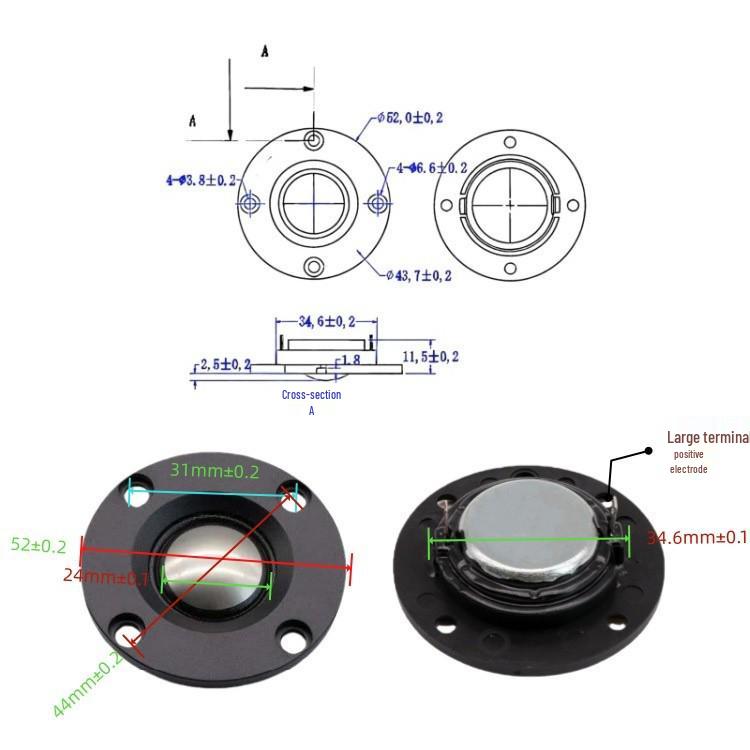 2-Inch Silk Peptide Tweeter: 20-Core 52mm Neodymium Magnet for Car Audio