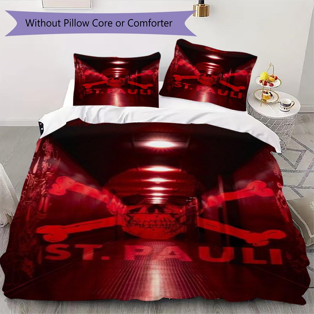 Ropa de cama con estampado ST pauli Juego de edredón Funda de edredón Funda de almohada Decoración del hogar Regalo de cumpleaños (1 * funda de edredón + 2 * fundas de almohada sin relleno)183