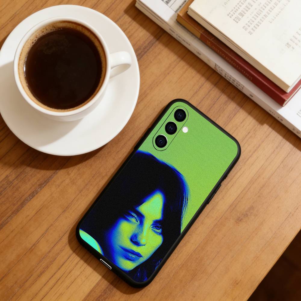 Sängerin B-Billie Eilish Handyhülle Schwarzes Silikon Weich Für Samsung Galaxy A73,A72,A71,A70,A53,A52,A51