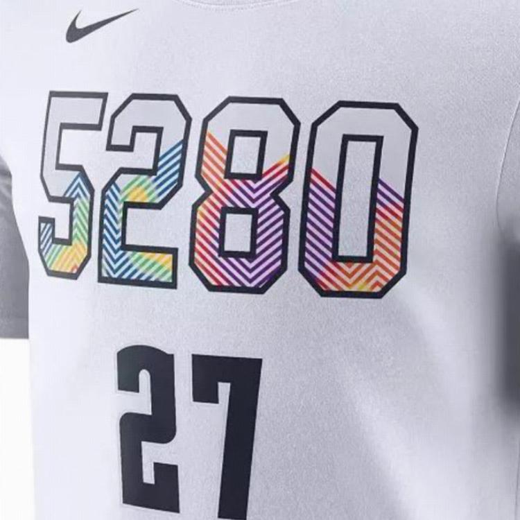Nike Denver Nuggets NBA 2024-25 City Edition Round Neck Fashion Comfortable Short Sleeve T-Shirt Men Tops HJ2771-101
