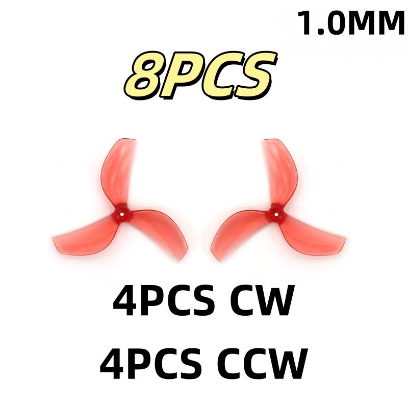 8Pcs Diy Accessories For Rc Fpv Racing Freestyle 1.8Inch Cinewhoop Toothpick Drones 45Mm 3-Blade Pc Propeller 1Mm 1.5Mm