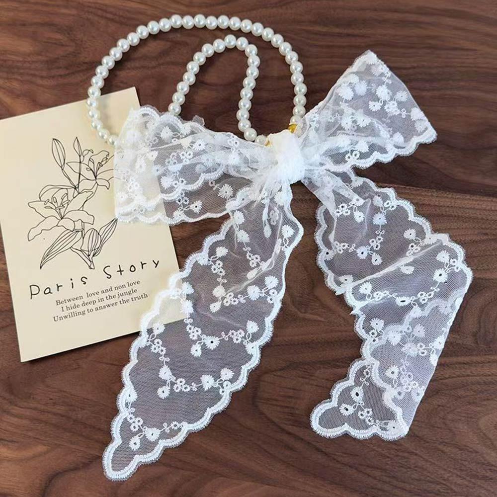 Fairy Lace Headband French Neckerchief Summer Hair Ribbon  for Women