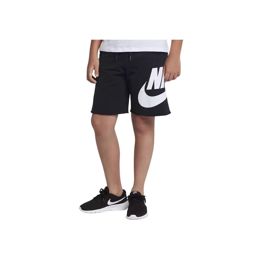 Nike Letter Logo Print Lace-Up Casual Shorts Kids shorts Black White 939610-010