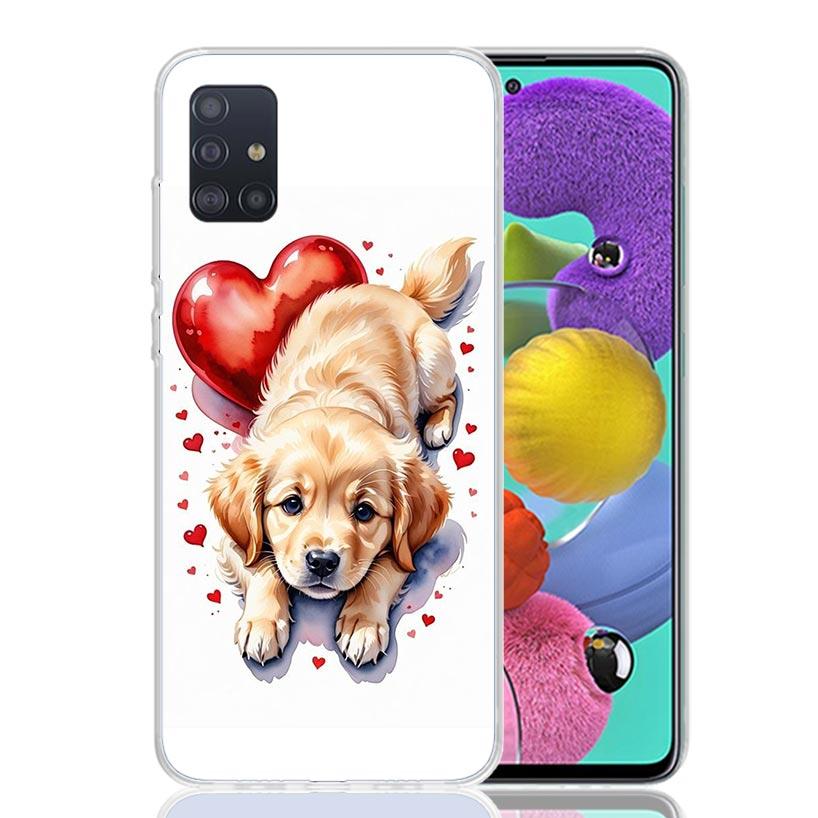 Lovely Puppy Heart Dogs Phone Case For Samsung Galaxy A52 A32 A22 A12 A02S A50S A30S A51 A31 AA71 Note 20 Ultra 10 S10 Plus Gala