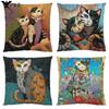 Retro Cat'S Pillow Is Used For The Art Design Decoration Of The Sofa Pillow Case Pillow Covers Decorative Poszewka Boho