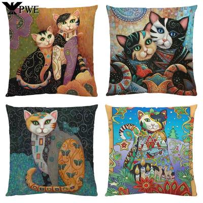 Retro Cat'S Pillow Is Used For The Art Design Decoration Of The Sofa Pillow Case Pillow Covers Decorative Poszewka Boho