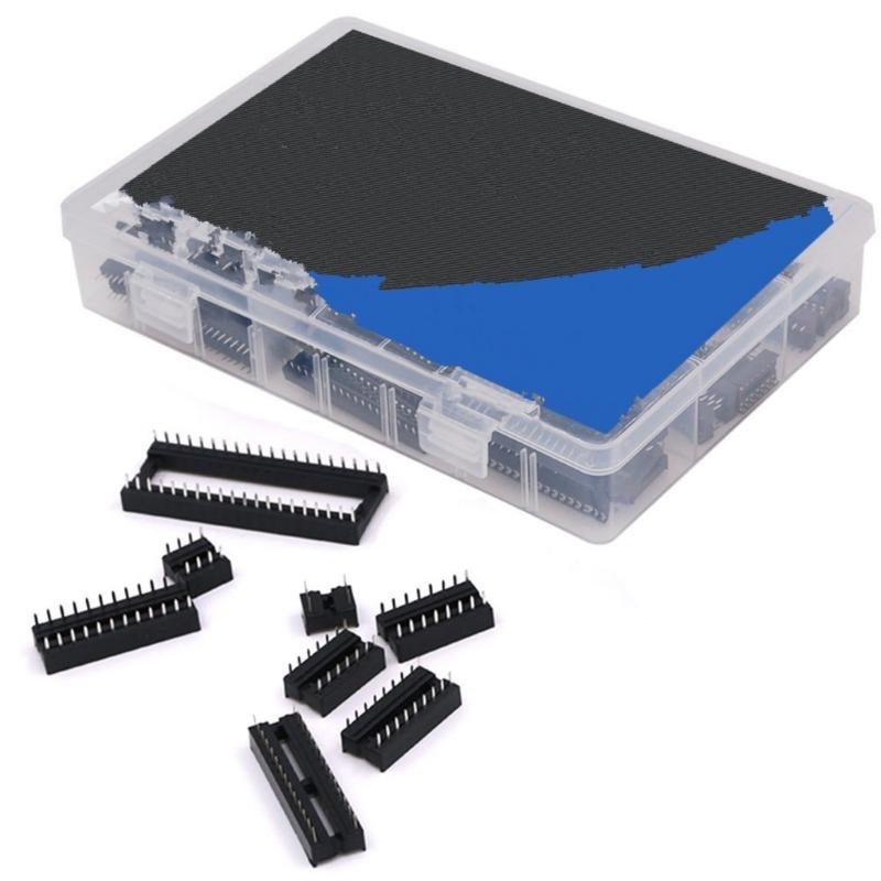 Comprehensive Set of 122 DIP IC Socket in Standard 2.54mm Pitches Square Solder Socket for Engineers DIY Enthusiasts