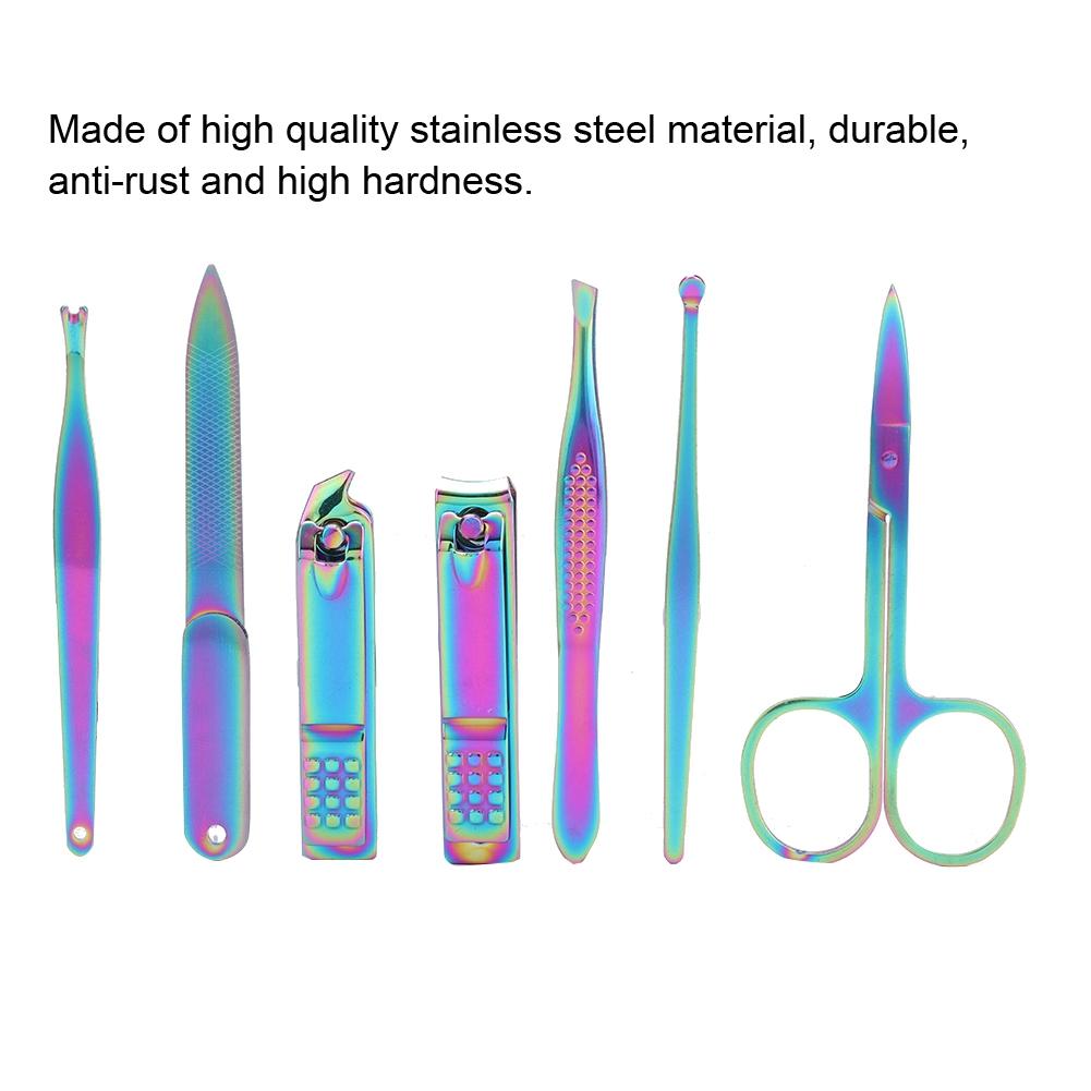 

7pcs Stainless Steel Nail Clipper Set Nail Trimmers Set Manicure Pedicure Tool