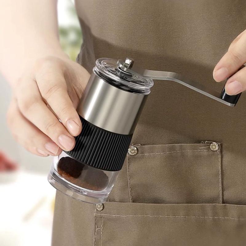 Handheld Coffee Mill Custom Stainless Steel Portable Small Coffee Grinder Manual Externally Adjustable Grind Setting