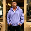 Men's Casual Hooded Quarter-Zip Long Sleeve Sweatshirt Pullover for Everyday Wear