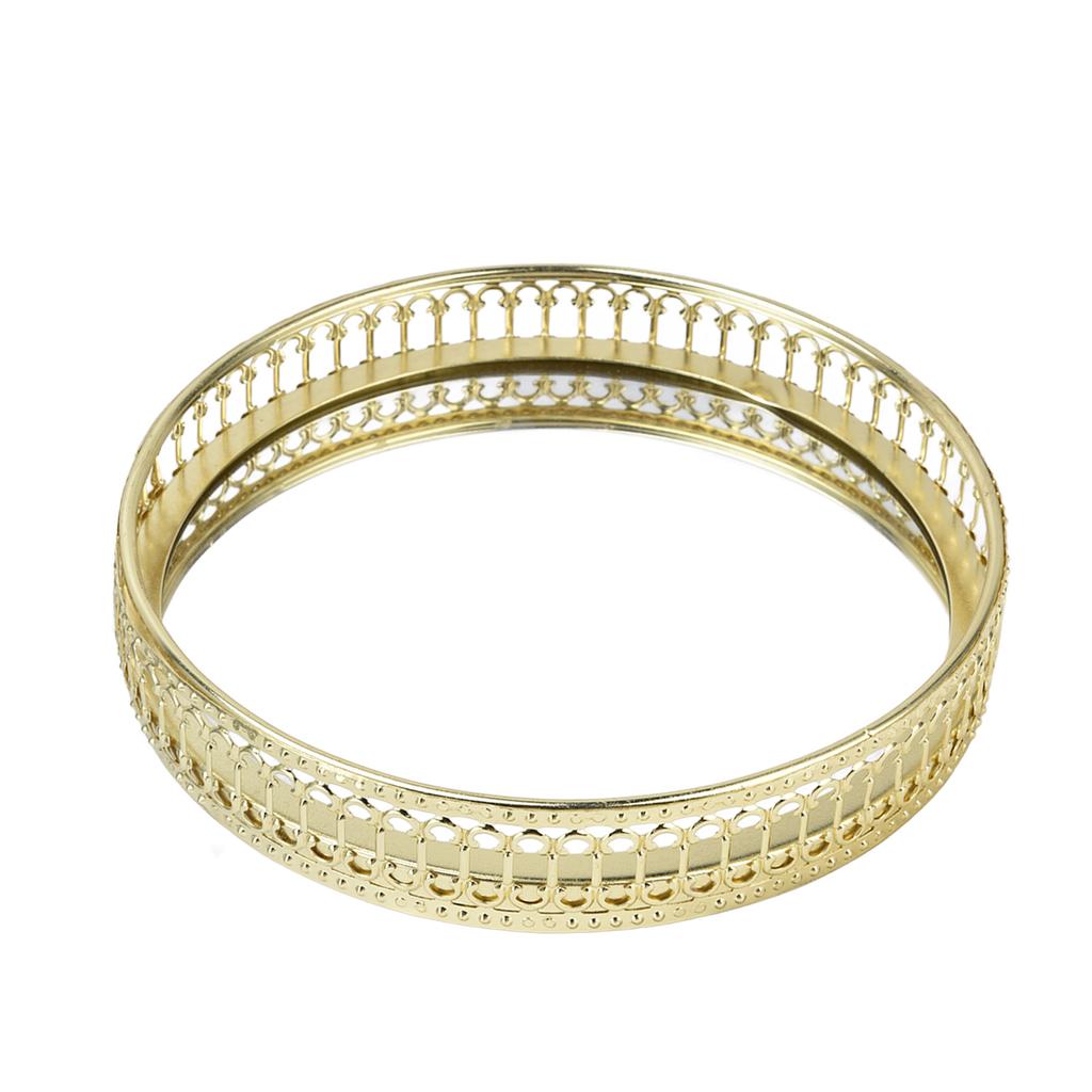 Spiegelablage Dekorativ Nordische Eisenkunst Gold Rund Leichter Luxus Schminktisch Organizer Klein Vertikaler Maserungstyp