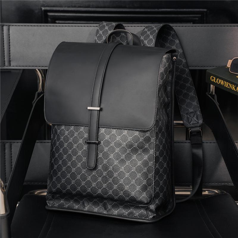 Korean Trendy 2025 Leather Men's Backpack - Large Capacity School & Laptop Bag