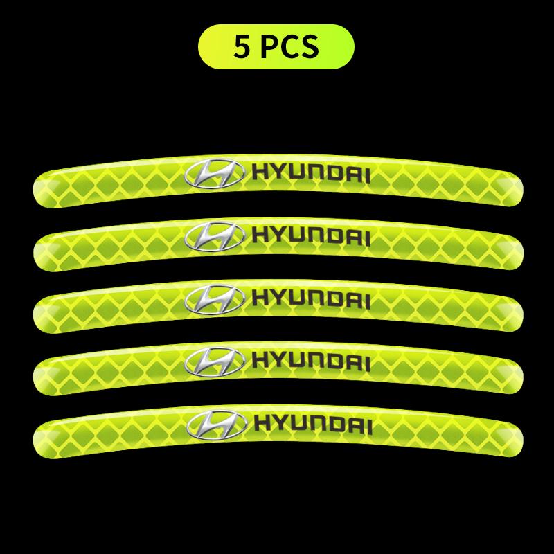 Car Wheel Hub Reflective Stickers Tire Rim Luminous Accessories For Hyundai Tucson Solaris I30 Creta Ix35 I40 Veloster Santafe