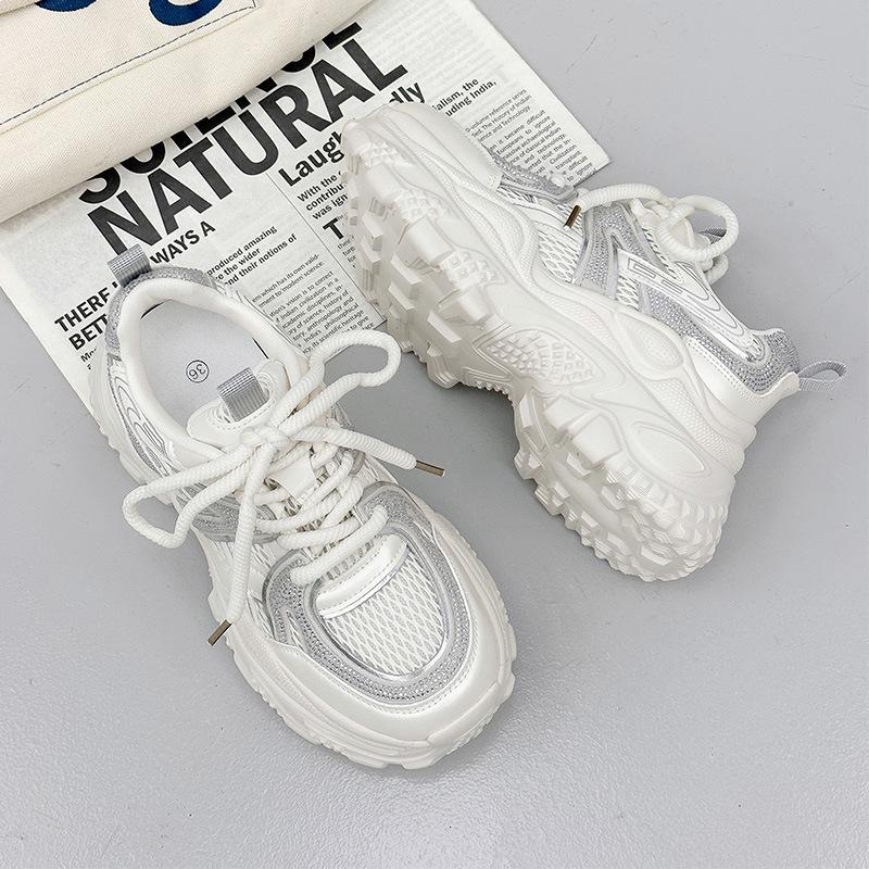 Small platform dad shoes women's 2025 autumn new fashionable versatile casual 7cm height-increasing sports jogging shoes