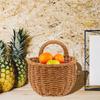 Plastic Woven Wall Storage Basket Modern Simple Fruit Basket for Home Restaurant Picnic Kitchen Storage Organizer