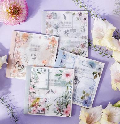 40 Teile/satz Vier-Jahreszeiten-Themen Dual-Material Gestanzte Blumen Grenze Aufkleber Buch DIY Junk Journal Scrapbooking Zubehör Journaling Zubehör