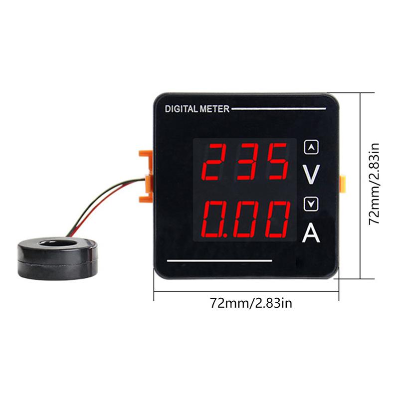 CH-72VA Volt Amp Mete AC 50-500V Digital Voltammeter Voltmeter Ammeter LED Dual Gauge Volt Current Meter Voltage Amp Tester