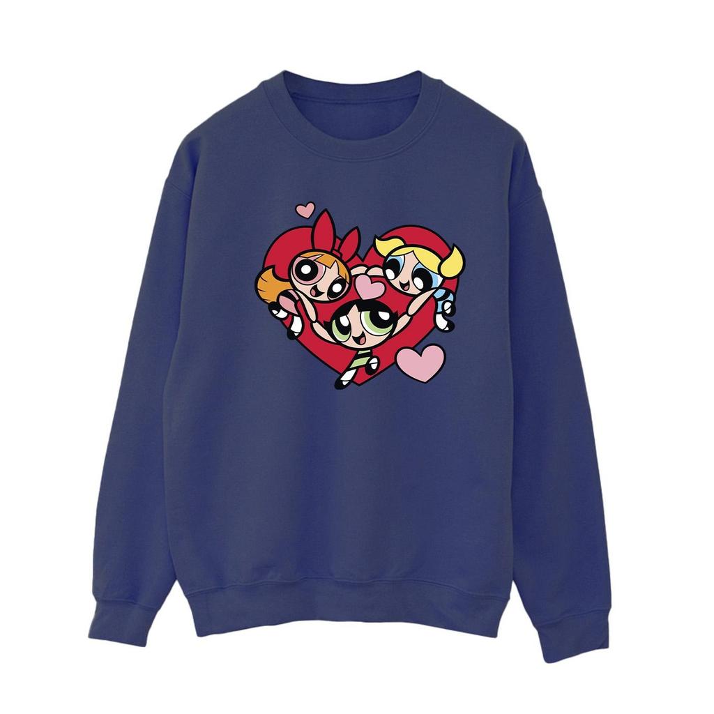 The Powerpuff Girls Womens/Ladies Holding Hands Heart Sweatshirt