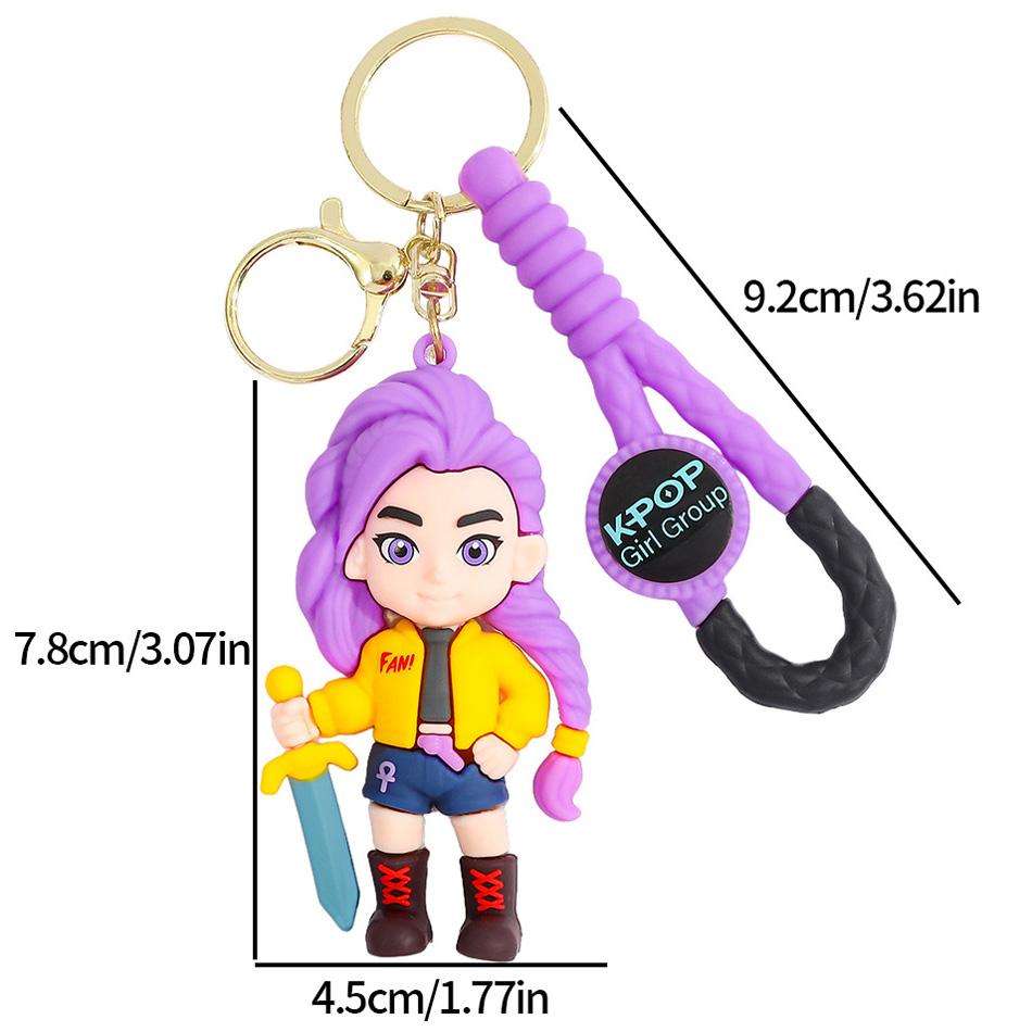 3D Printed Anime Movie Kpop Demon Hunters Girls Derpy Keychains Doll Cute Tiger Action Model Toy Collection Gifts