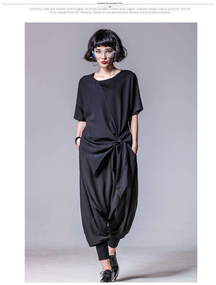 Asymmetrisches Damen-T-Shirt mit Chiffon-Modal-Einsatz, locker geschnitten