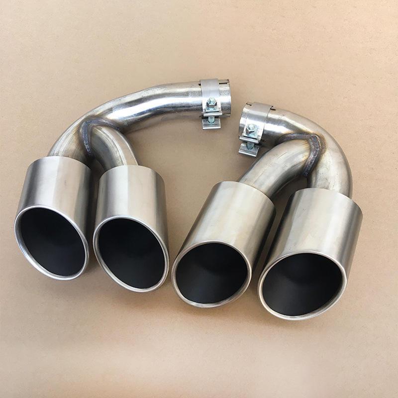 Mirror-Polished Stainless Steel Muffler Exhaust with Four-Outlet Tailpipe for 2018-2024 Porsche Cayenne