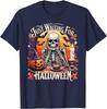 Just Waiting for Halloween Skeleton Coffee Pumpkin Men Women Unisex T-Shirt