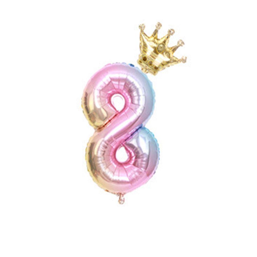 

Gradient Color Inflatable Supplies Number Balloon Birthday Party Decoration Digital Crown Balloon Eight