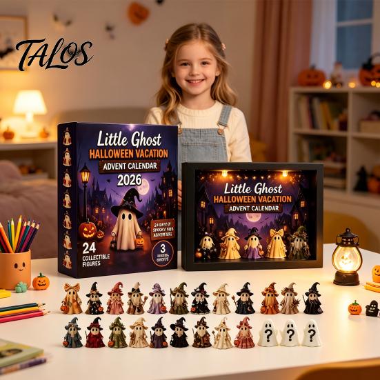 Car Holiday Decoration Halloween Advent Calendar 2026, 24 Day Light Up Countdown Box with Christmas Pumpkin Ghost Figures, Party Decor, Fun