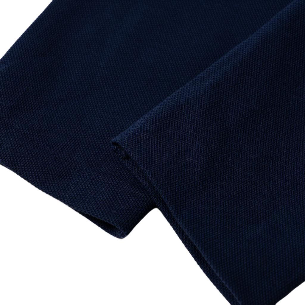 Polo Ralph Lauren Solid Pleated Mesh Polo Collar Low Waist Long Sleeve Dress Women dress Navy-Blue 313950842-003