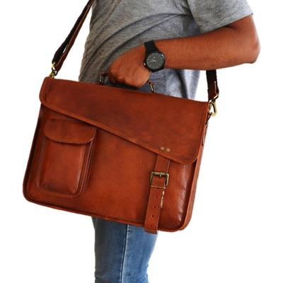 Men's Genuine Leather Laptop Briefcase Messenger Satchel I Pad Tab Tablet Bag  Compatible with Apple Product