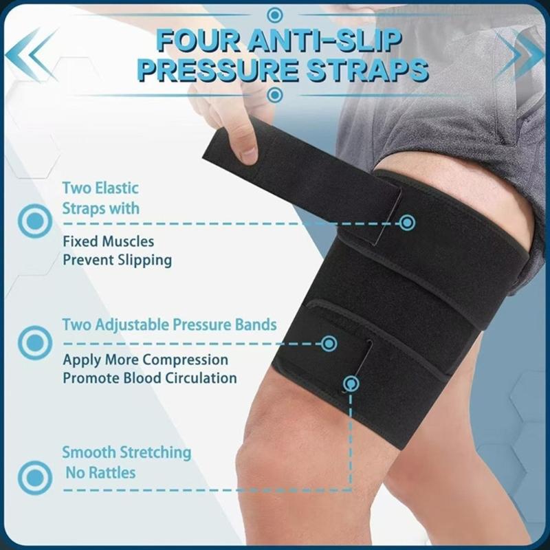 Breathable Thigh Support Adjustable Thigh Compression Sleeve For Muscle Stabilization During Running Workouts