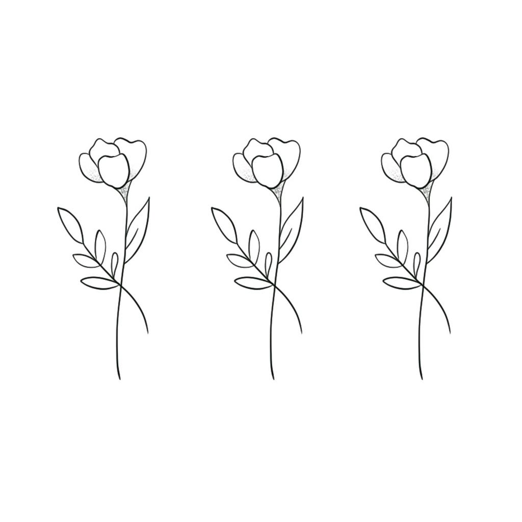 High-End Small Fresh Color Beautiful English Flower Hand Collarbone Simulation Flower Tattoo Sticker