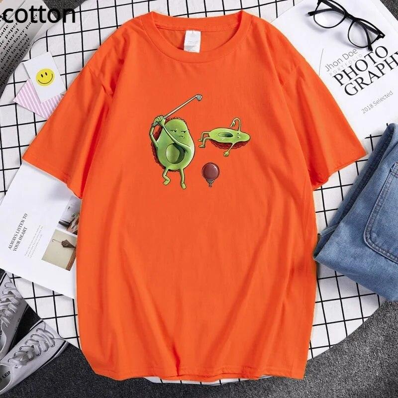 Funny Avocado Fashion T-Shirts Unisex Harajuku Breathable Casua