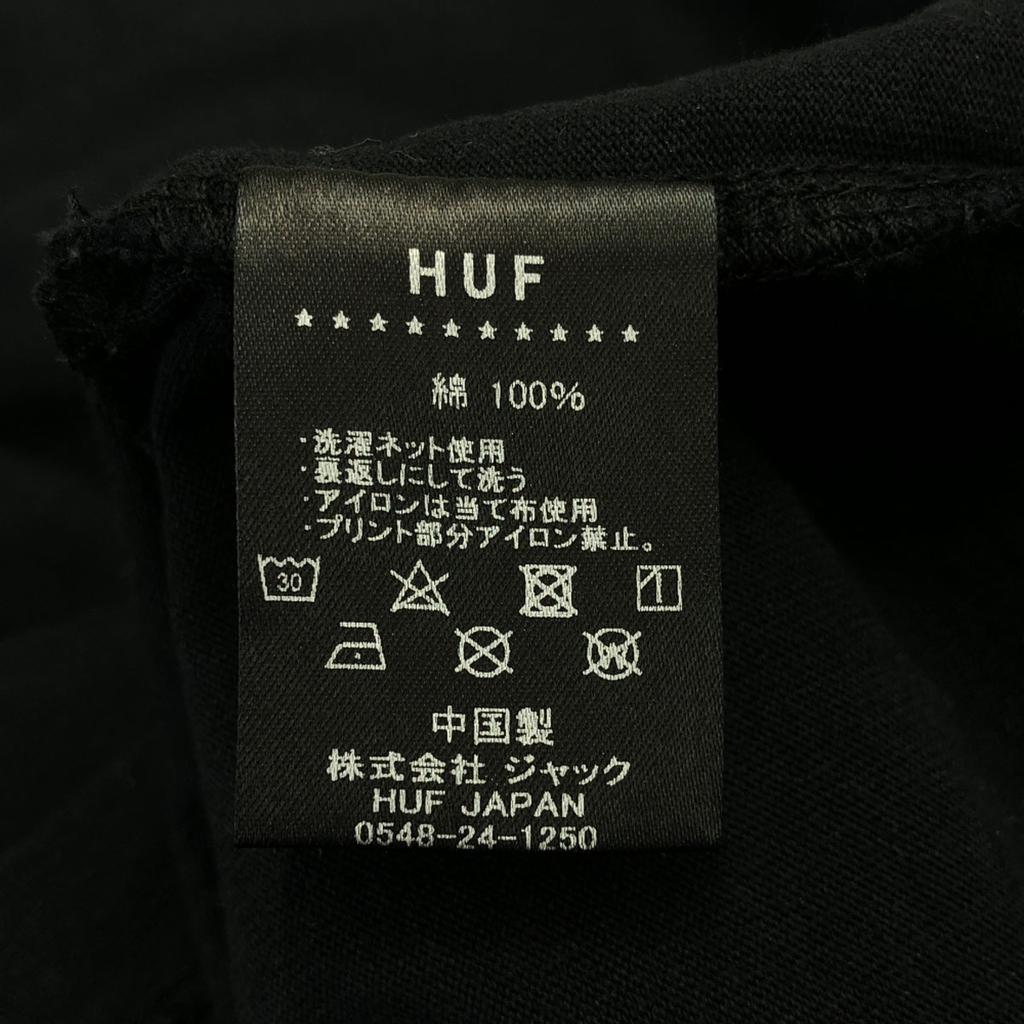 HUF Back print Long sleeve T-shirt L black Ron T cut and sew Men's Used