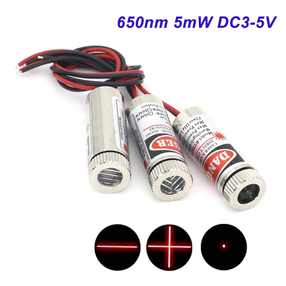 DC3-5V 650nm 5mW High Quality Red Line Laser Module Adjustable Laser Dot Diode Module Mini Laser Pointer