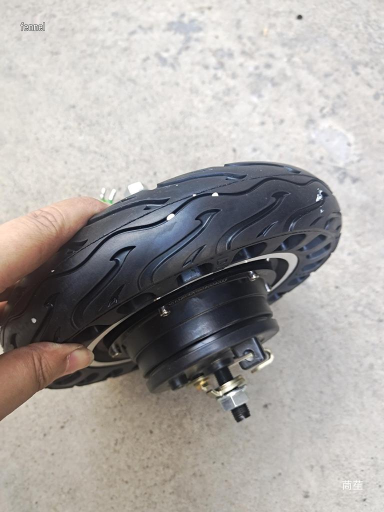 10" Borstlös Navmotor, 24V/36V/48V, 500W, Elsparkcykel Trumbroms med Bikakeformad Däck