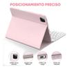 iPadA16 Tablet Case with Colorful Pink Backlit Bluetooth Keyboard for 11-inch