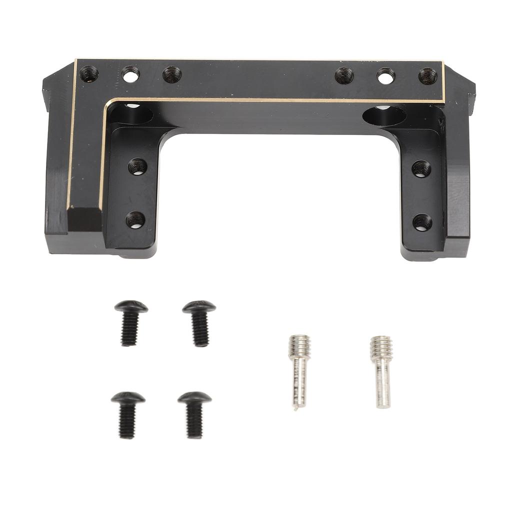 RC Front Bumper Mount Brass Front Bumper Servo Mounting Bracket Stand for SCX10 II RC Crawler Cars Black