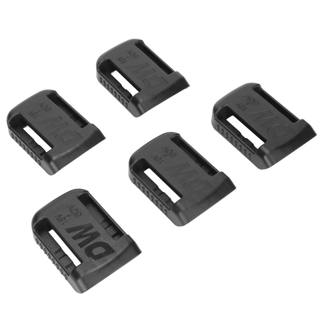 5pcs Lithium Battery Holder Portable Power Tool Battery Storage Rack with Countersunk Screw Holes Bracket for DW Black