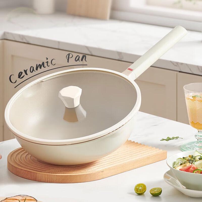 Shangheng 30cm Maifan Stone Look Flat-Bottom Wok