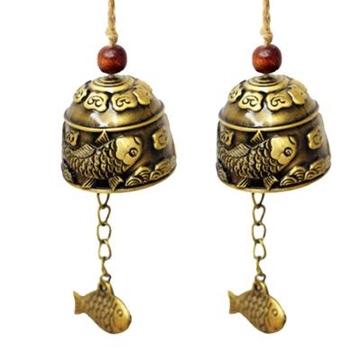 Mini kaprový vzor rybí přívěsek závěsný větrný zvonkohra Lucky Bell domácí chrámová dekorace