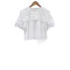 2026 French Niche White Lace-Up Flutter Sleeve Top & Loose Mid-Length Pants Set