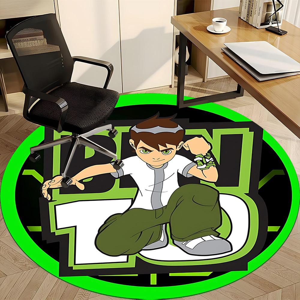 1PC Ben 10 Office Round Rug - Perfect for Office or Study Decor, Non-Slip Backing, Decorative Floor Mat yy250916024