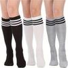1 Paar Kniehohe Röhrensocken für Damen, Geeignet für Ganzjahreswärme - Unifarben & Gestreifte Sportsocken, Beinwärmer für Sport & Freizeit