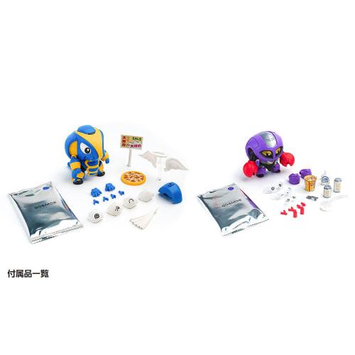 Wave Tachibana Neko Kogyo QOSMOS Series Bee Robo Kabutack Cobrander & Ganiran Set, Non-Scale, Approximately 10cm Tall, Pre-Colored Plastic Model Kit,