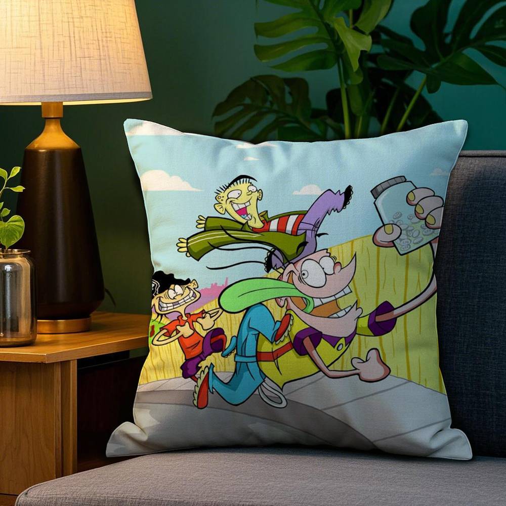 E-Ed Edd N Eddy Pillow Case Plush Fabric Soft Double Sided Print Sofa Cushion Cover Throw Pillow Covers
