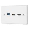 HD Multimedia Interface Ethernet USB Wall Plate 2 Port HD Multimedia Interface Keystone 1 Port USB