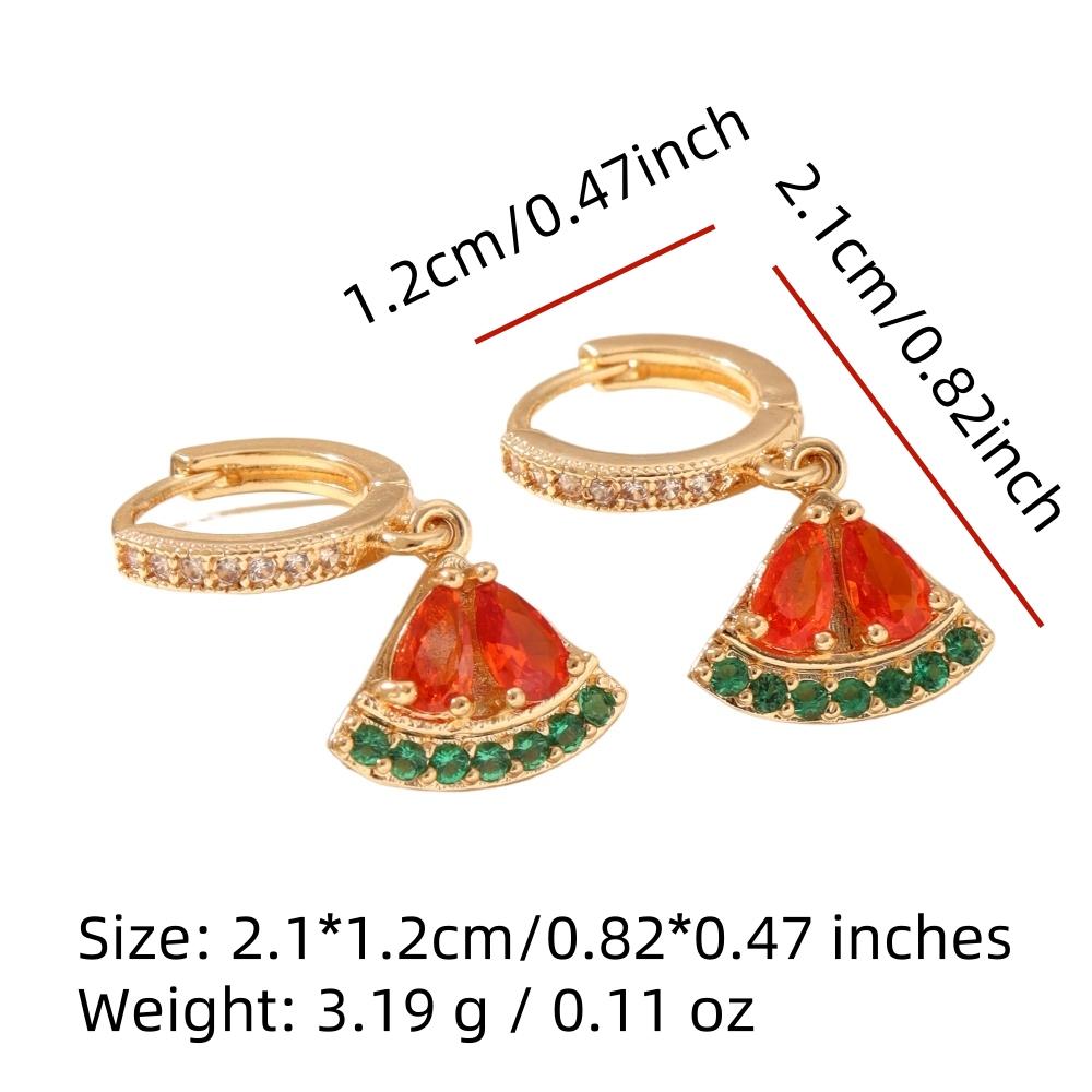 1 Pair Cute Fruit Dangle Earrings for Women Cubic Zirconia Jewelry Wedding Party Accessories